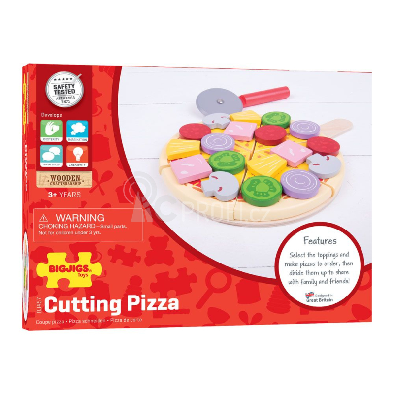 Bigjigs Toys Dřevěná krájecí pizza