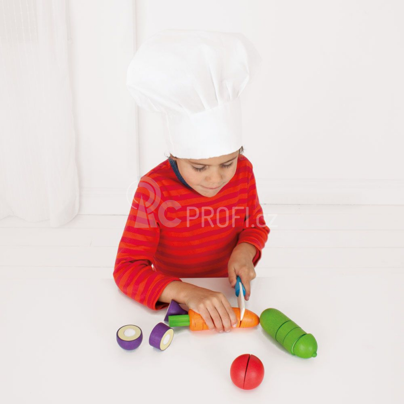 Bigjigs Toys Dřevěná krájecí zelenina s čepicí