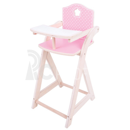 Bigjigs Toys Dřevěná krmící židlička pro panenky