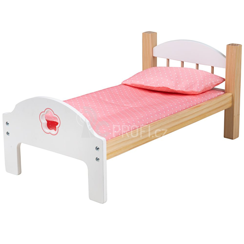Bigjigs Toys Dřevěná postýlka pro panenky