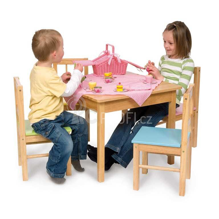 Bigjigs Toys Dřevěná židle červená