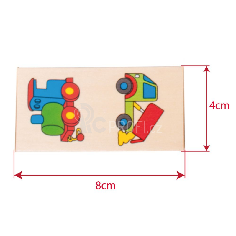 Bigjigs Toys Dřevěné domino dopravní prostředky