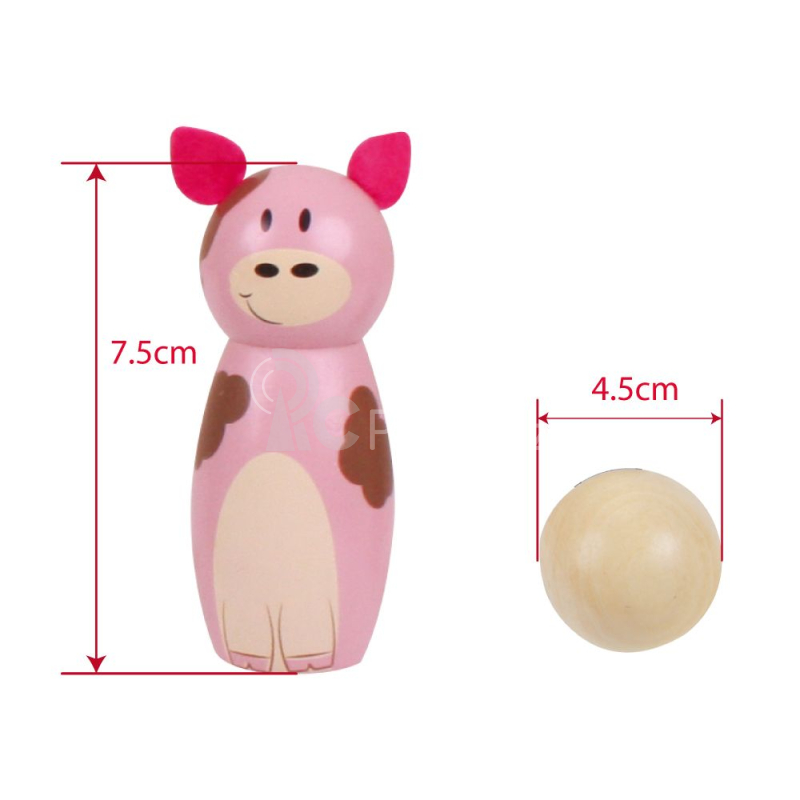 Bigjigs Toys Dřevěné kuželky farma Poškozený obal
