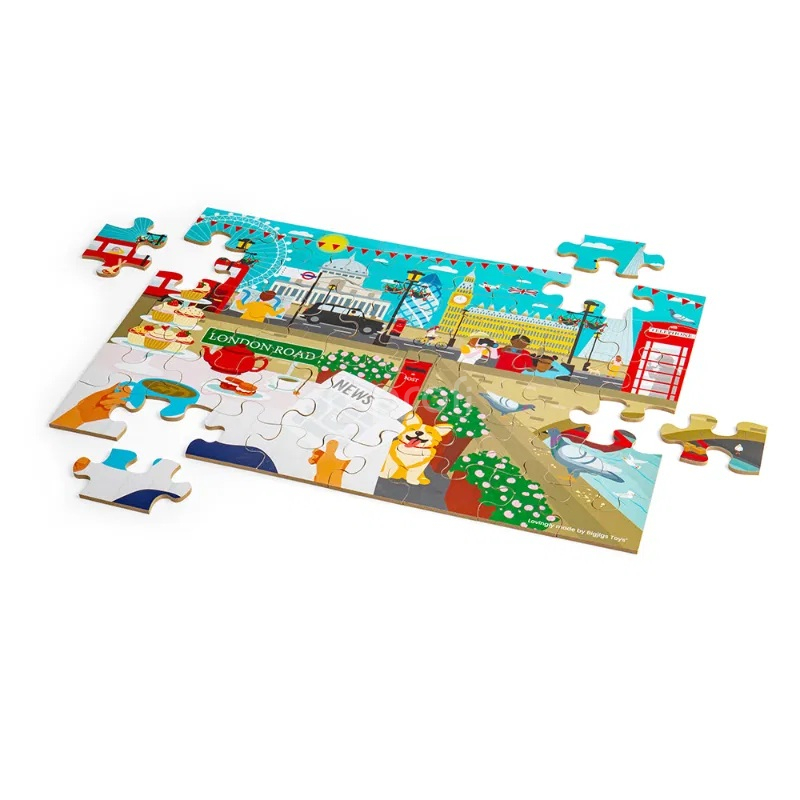Bigjigs Toys Dřevěné podlahové puzzle Londýn