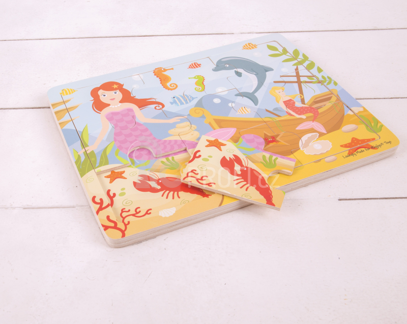 Bigjigs Toys Dřevěné puzzle Mořská panna