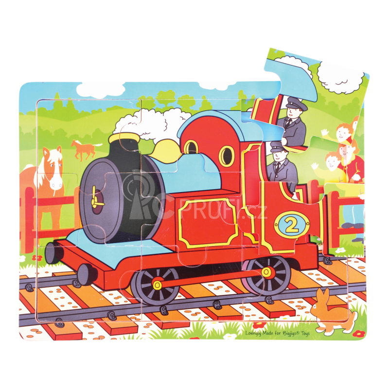 Bigjigs Toys Dřevěné puzzle vlak 9 dílků