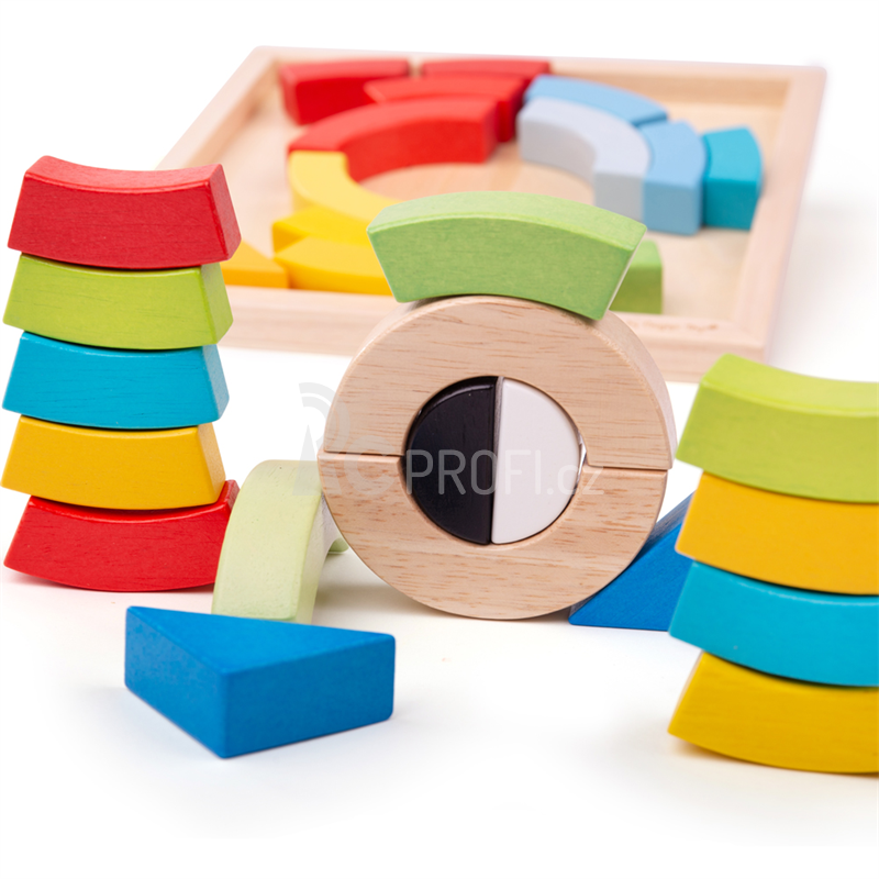 Bigjigs Toys Dřevěné skládací oblouky a trojúhelníky