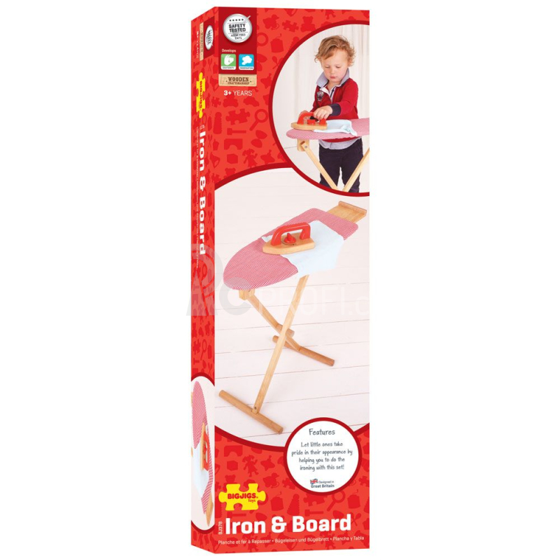 Bigjigs Toys Dřevěné žehlící prkno s žehličkou - poškozený obal