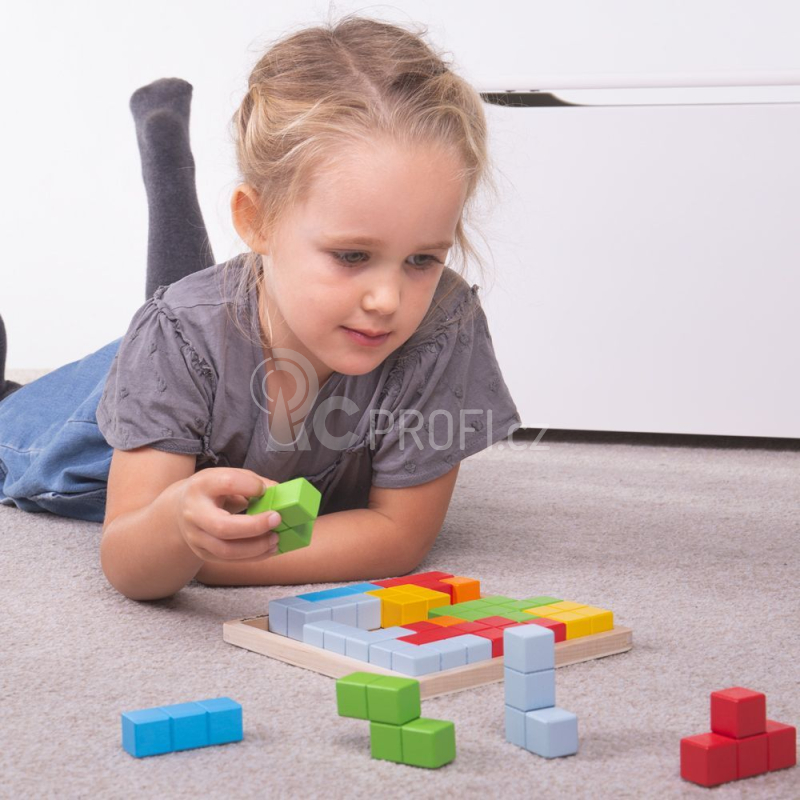 Bigjigs Toys Dřevěný hlavolam bloky - poškozený obal