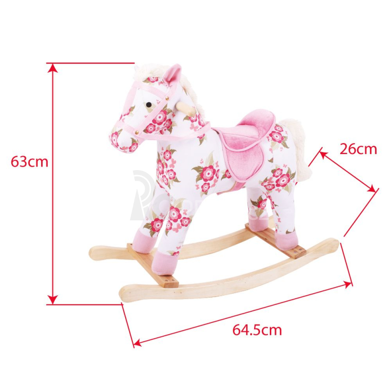 Bigjigs Toys Dřevěný houpací kůň s květy