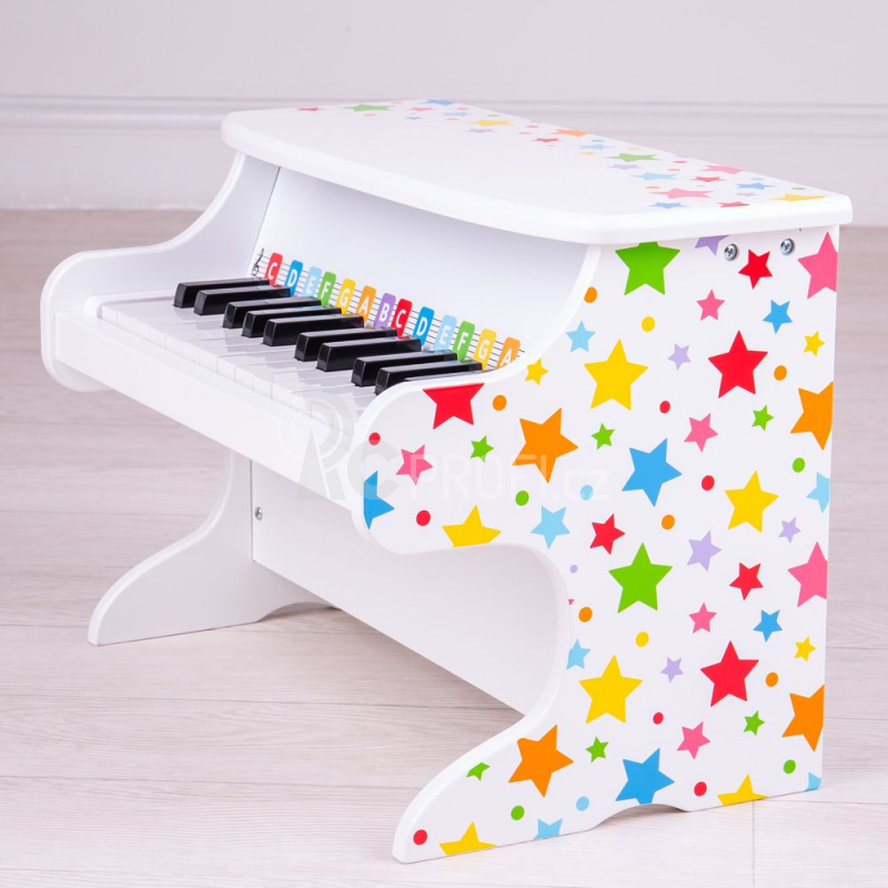 Bigjigs Toys Dřevěný klavír hvězdičky