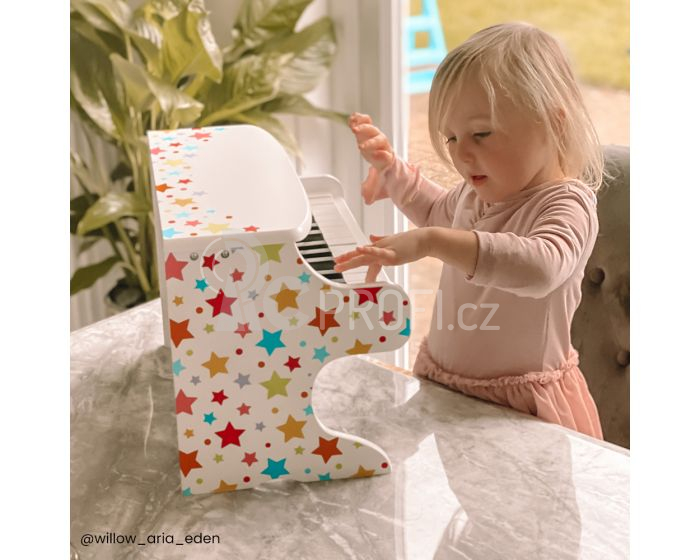 Bigjigs Toys Dřevěný klavír hvězdičky