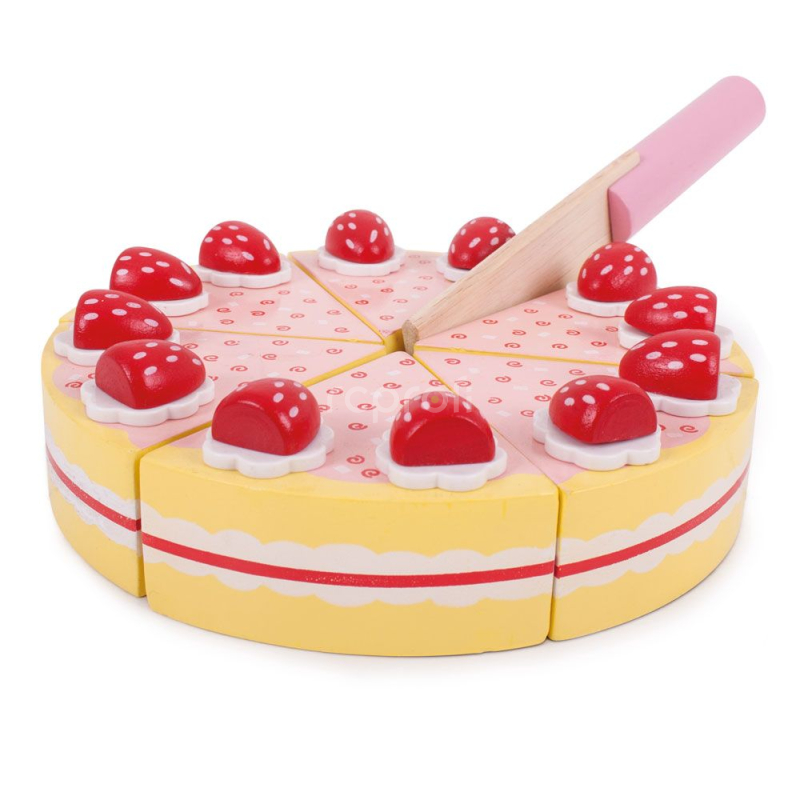 Bigjigs Toys Dřevěný krájecí dort s jahodami Poškozený obal