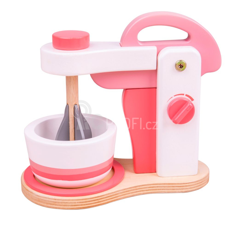 Bigjigs Toys Dřevěný mixér růžový