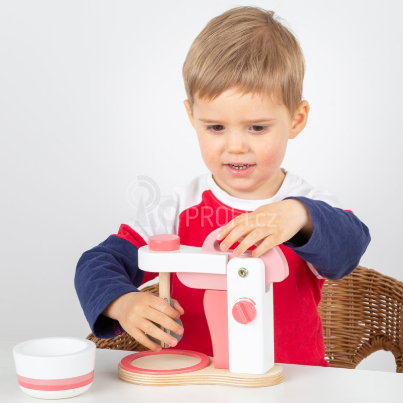 Bigjigs Toys Dřevěný mixér růžový
