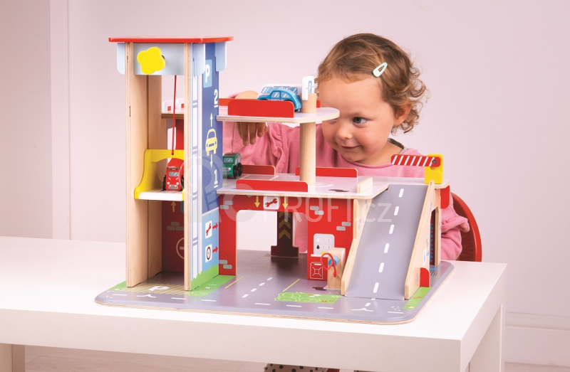 Bigjigs Toys Garáž s parkovištěm