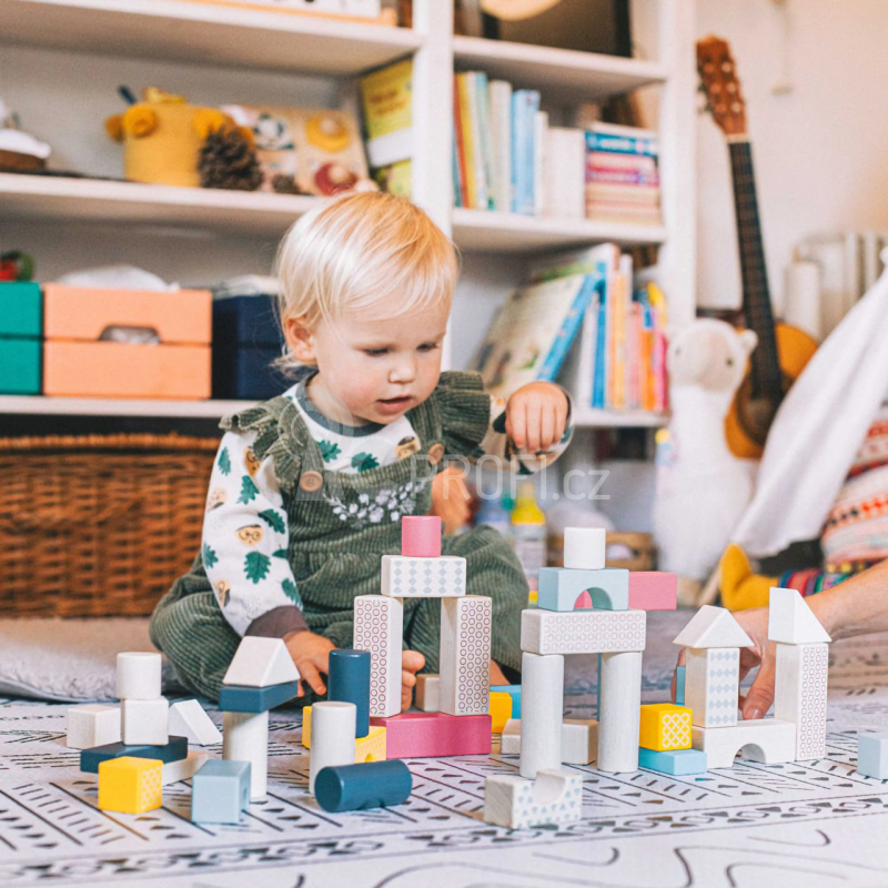 Bigjigs Toys Kyblík s kostkami 50 ks