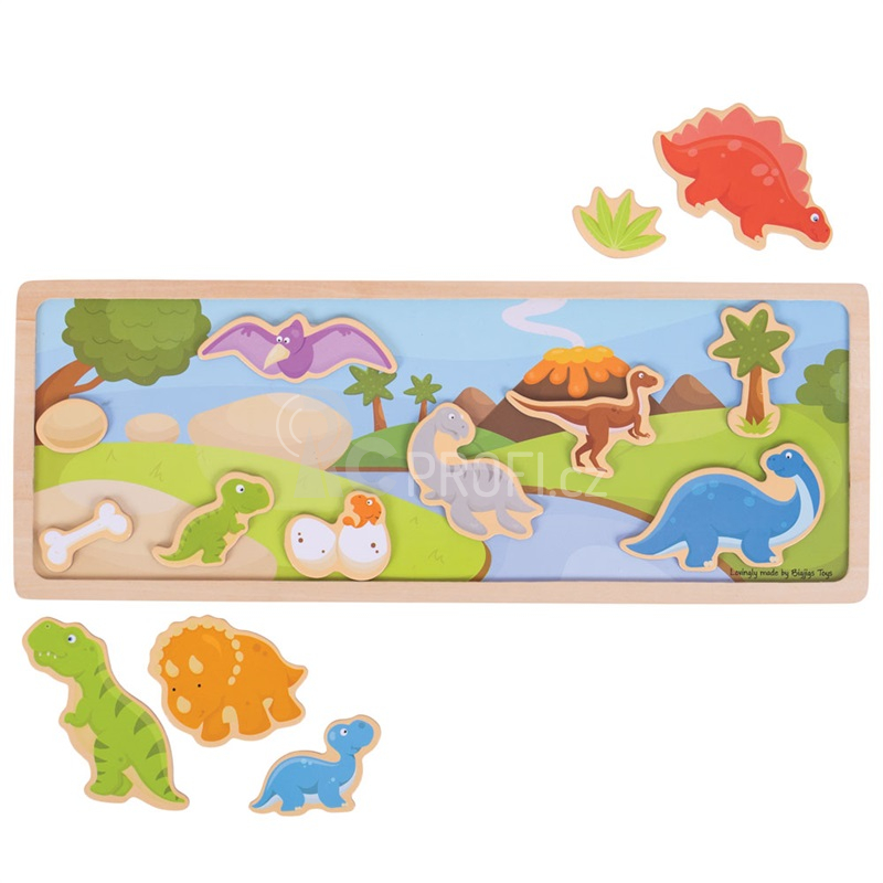 Bigjigs Toys magnetické puzzle dinosauři