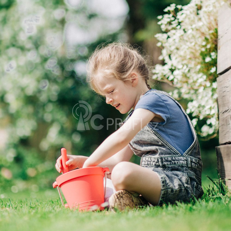 Bigjigs Toys Plážový kyblíček tmavě růžový