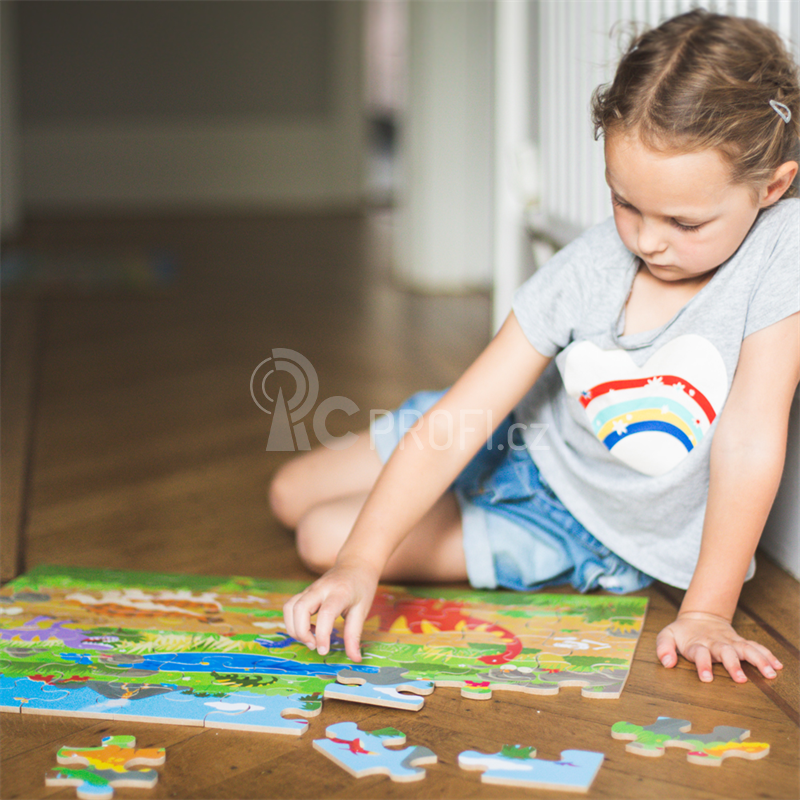 Bigjigs Toys Podlahové puzzle Dinosauři 48 dílků