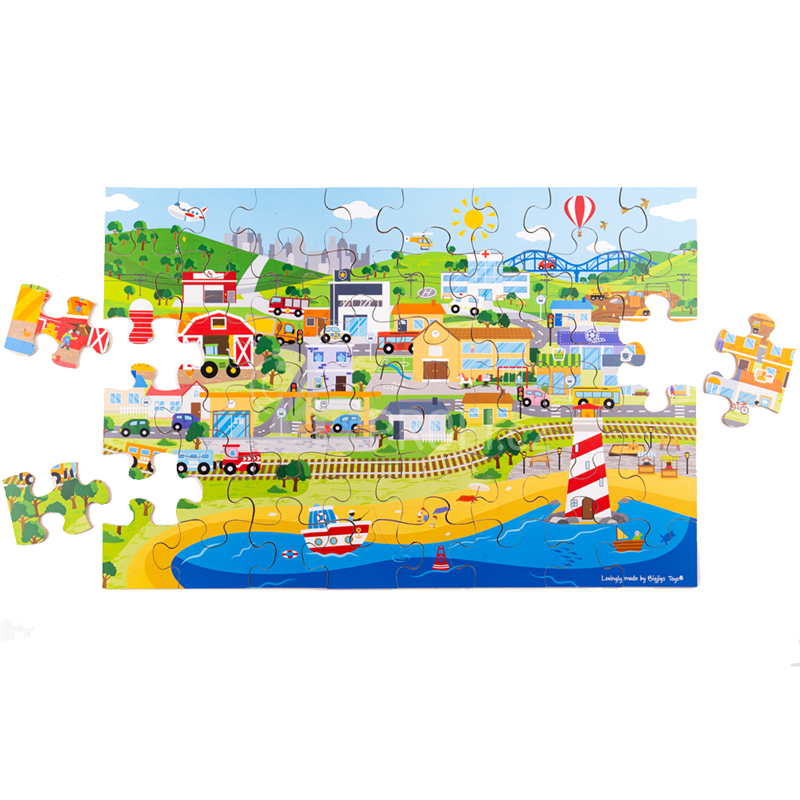 Bigjigs Toys Podlahové puzzle Město 48 dílků