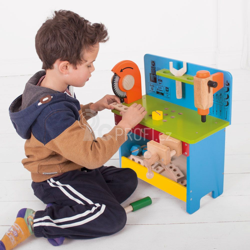 Bigjigs Toys Pracovní ponk modrý