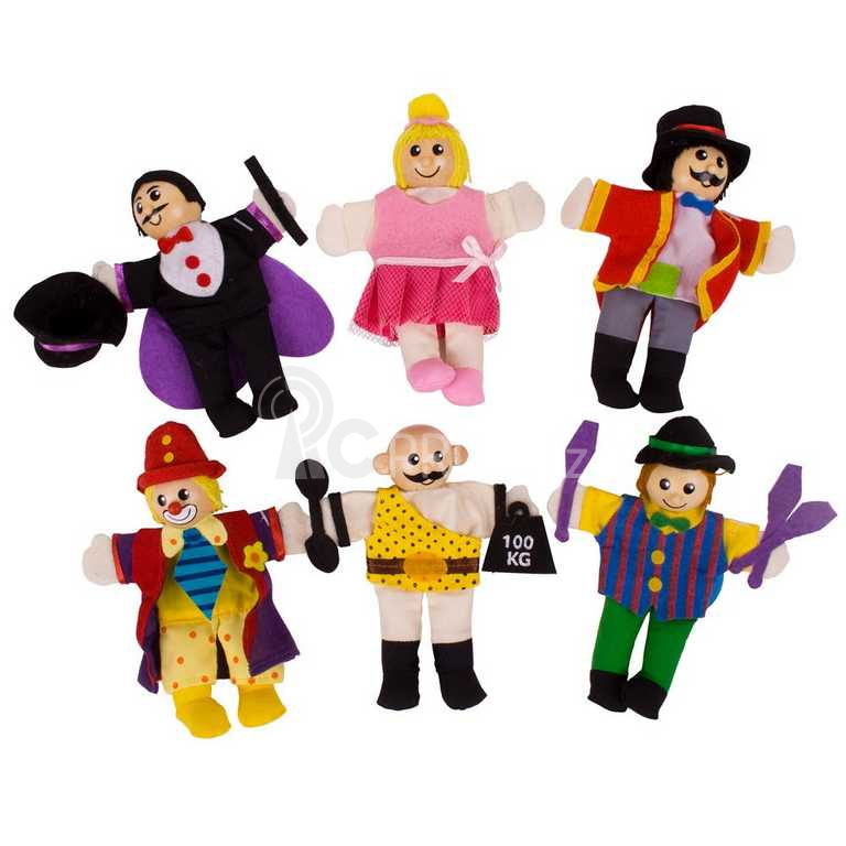 Bigjigs Toys Prstoví maňásci sada Cirkusoví baviči