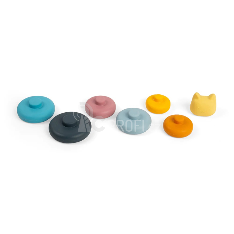Bigjigs Toys Silikonová stohovací věž Kočka
