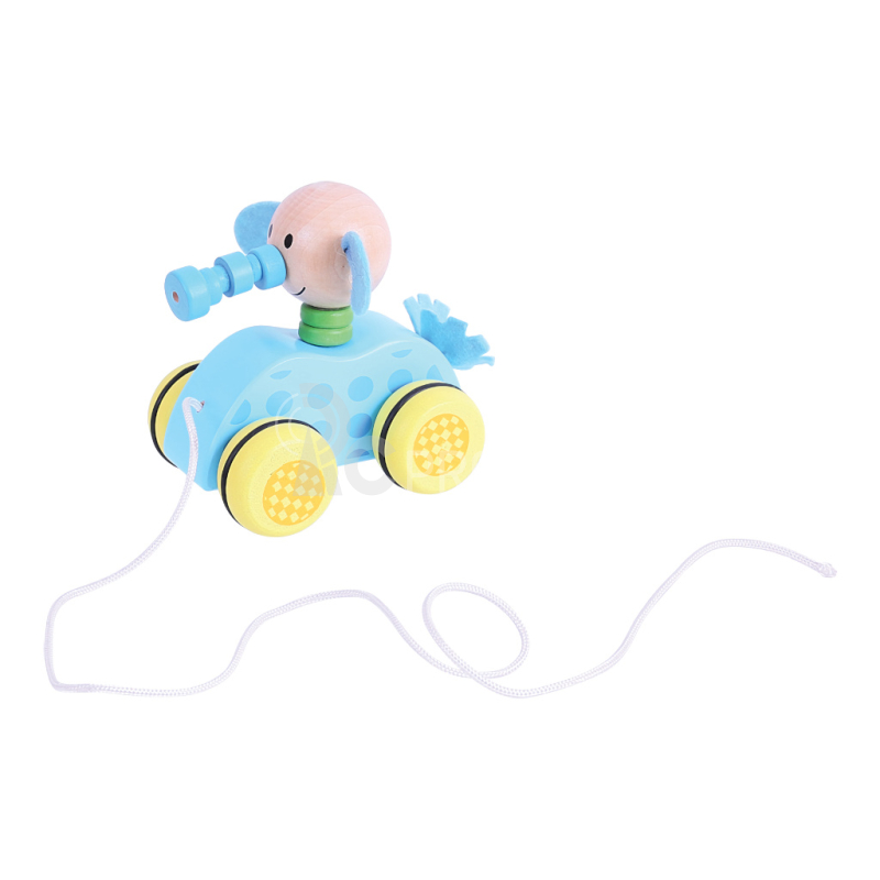 Bigjigs Toys Tahací hračka na provázku slůně - poškozený obal