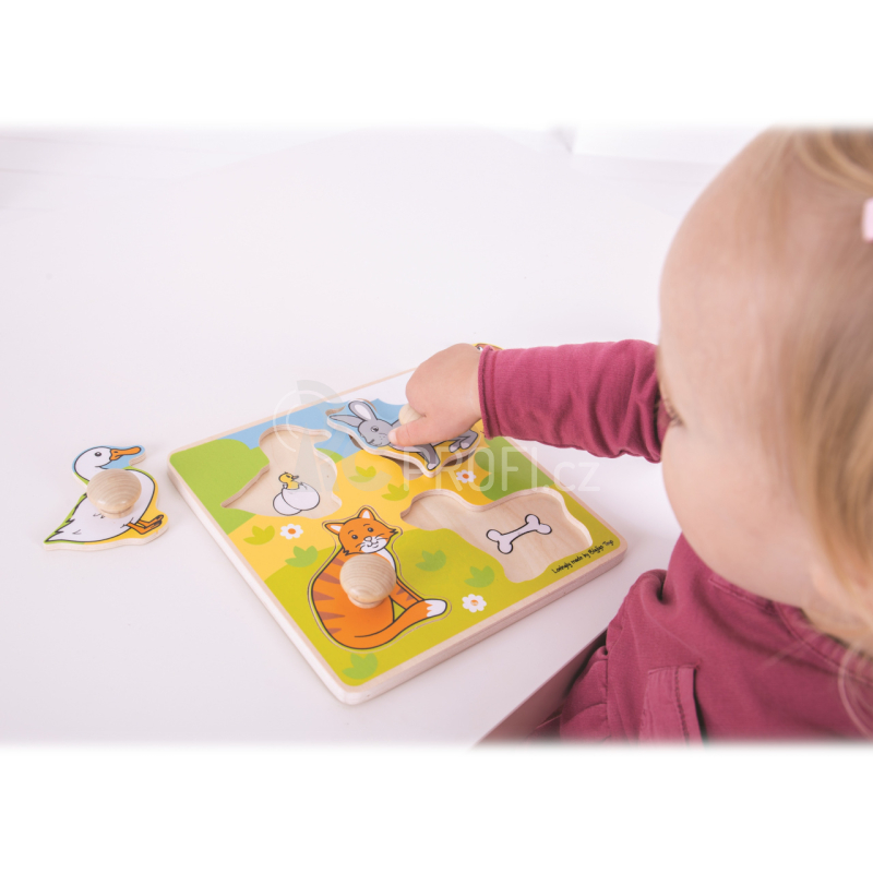 Bigjigs Toys Vkládací puzzle domácí zvířátka