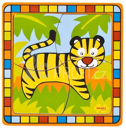 Bigjigs Toys Vkládací puzzle tygr