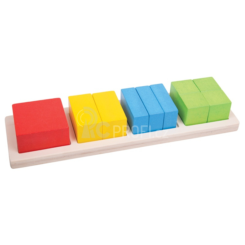 Bigjigs Toys Vkládací puzzle zlomky čtverce