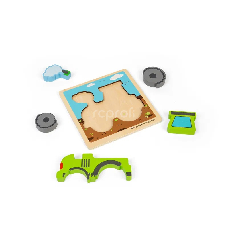 Bigjigs Vkládací puzzle Traktor