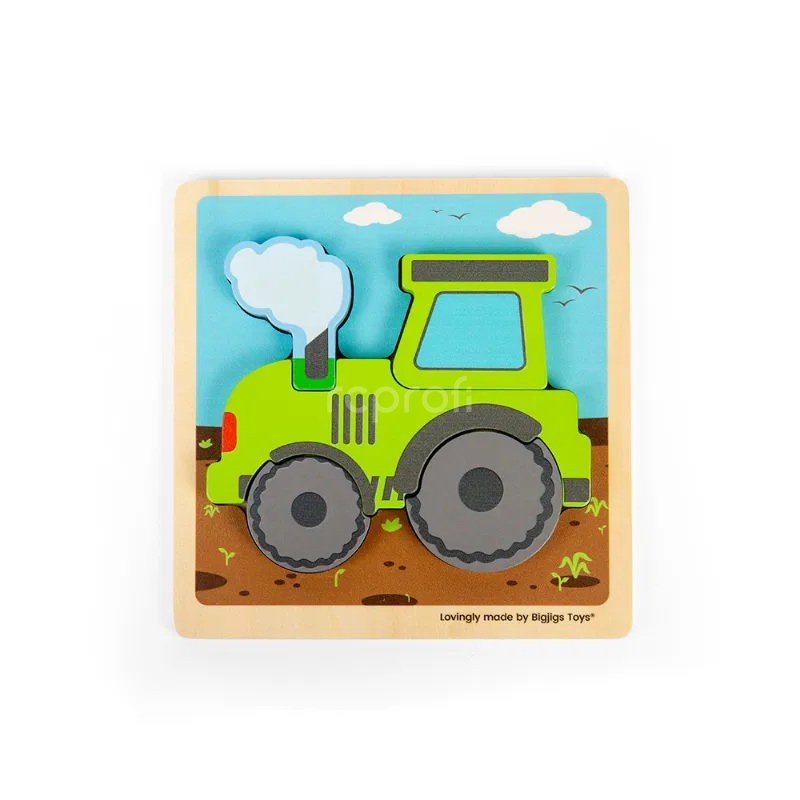 Bigjigs Vkládací puzzle Traktor