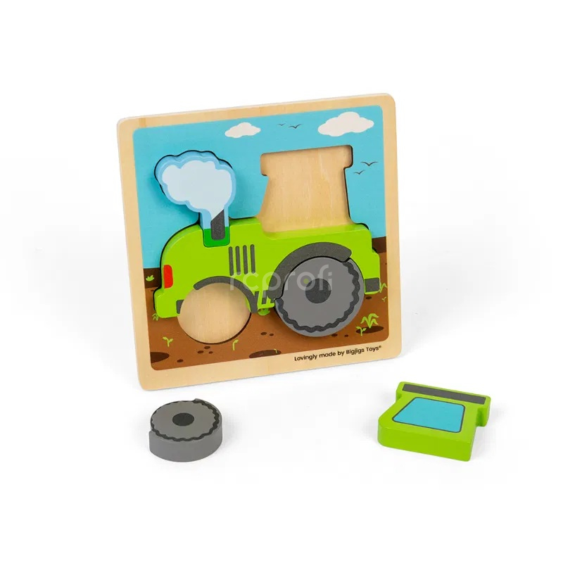 Bigjigs Vkládací puzzle Traktor