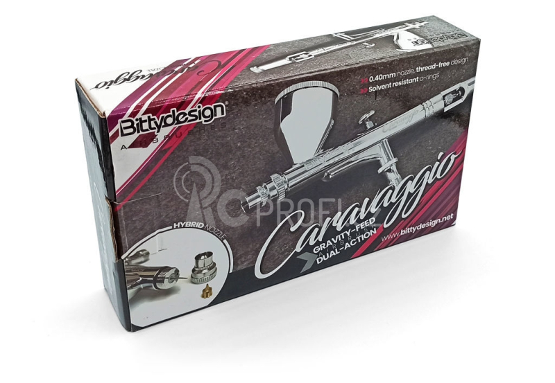 Bittydesign Caravaggio gravity-feed airbrush dual-action pistole - Prasklá krabička