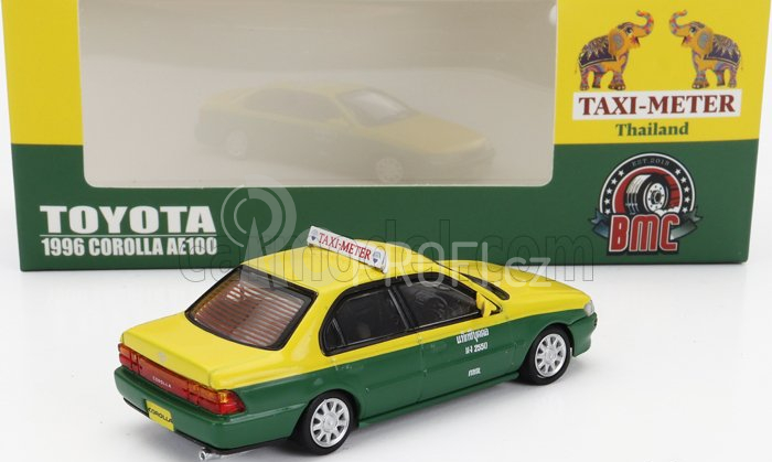 Bm-creations Toyota Corolla Ae100 Thailand Taxi 1996 1:64 Žlutá Zelená