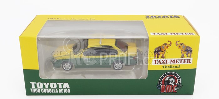 Bm-creations Toyota Corolla Ae100 Thailand Taxi 1996 1:64 Žlutá Zelená