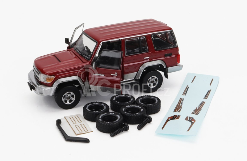 Bm-creations Toyota Land Cruiser Lc76 2014 1:64 Červená Stříbrná