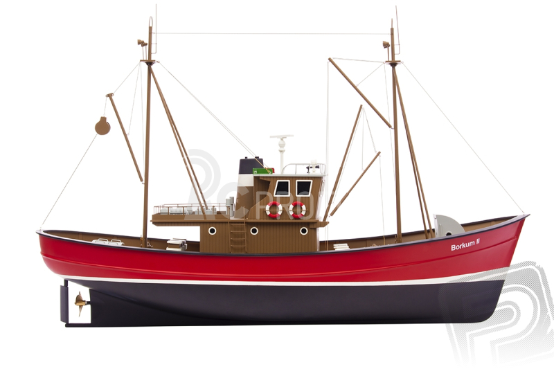 RC Borkum II rybářský člun 1:25 ARTR, červená