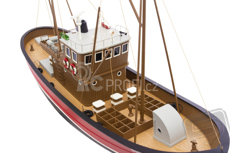 RC Borkum II rybářský člun 1:25 ARTR, červená