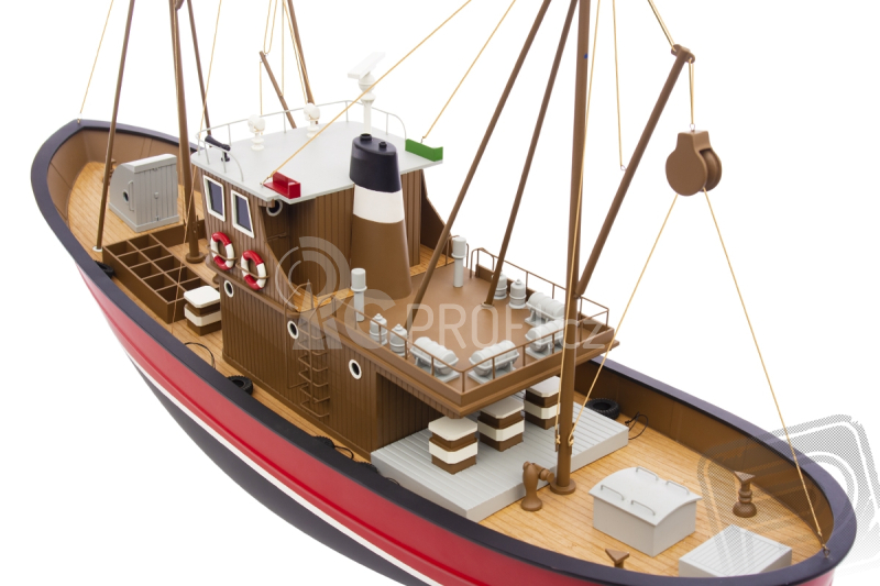 RC Borkum II rybářský člun 1:25 ARTR, červená