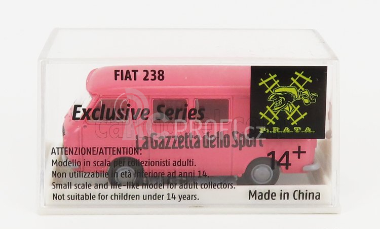 Brekina plast Fiat 238 Half Van La Gazzetta Dello Sport 1969 1:87 Pink