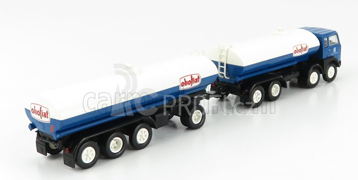 Brekina plast Fiat 690 Millepiedi Tanker Truck Olio Fiat 1960 1:87 Modrá Černá Bílá