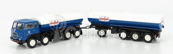 Brekina plast Fiat 690 Millepiedi Tanker Truck Olio Fiat 1960 1:87 Modrá Černá Bílá