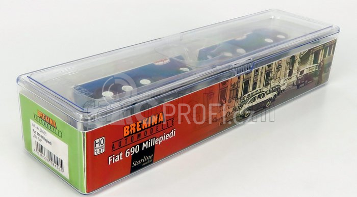 Brekina plast Fiat 690 Millepiedi Tanker Truck Olio Fiat 1960 1:87 Modrá Černá Bílá