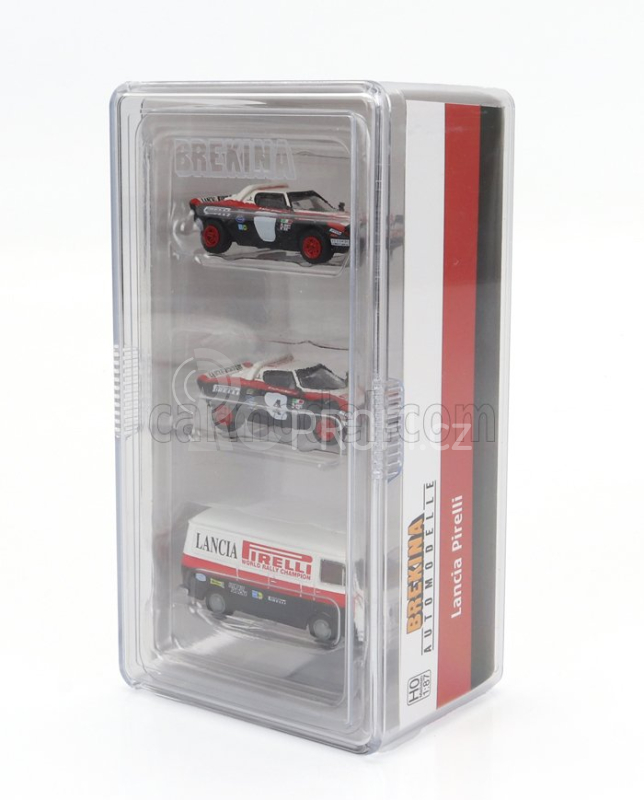 Brekina plast Lancia Set Fiat 238 Van Assistance + 2x Stratos Hf Pirelli (night Version) N 4 N 0 Rally 1978 1:87 Černá Červená Bílá
