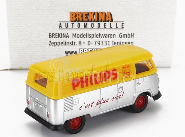 Brekina plast Volkswagen T1 Van Philips 1960 1:87 Stříbrná Žlutá