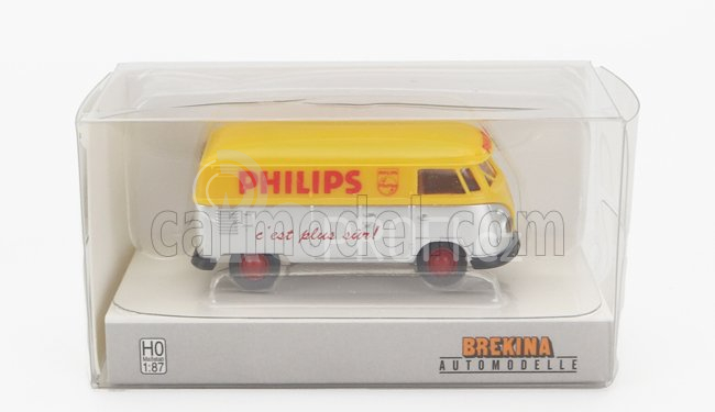 Brekina plast Volkswagen T1 Van Philips 1960 1:87 Stříbrná Žlutá