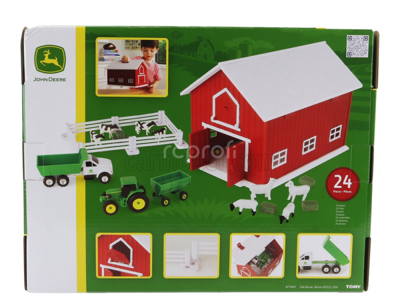 Britains Accessories Set Farm Toys With Tracor + Trailer And Truck 1:64 Zelená Bílá
